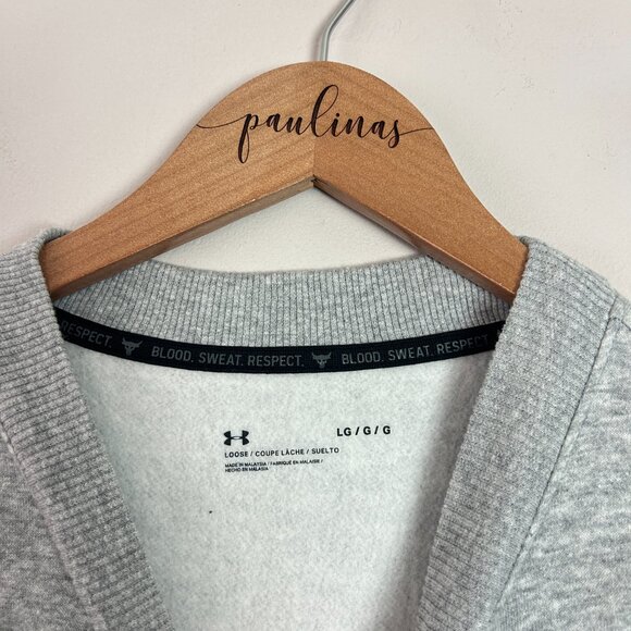 Under Armour Sweatshirt Womens Large Gray Iron Paradise Rock Loose Fit Fleece L - Picture 8 of 8